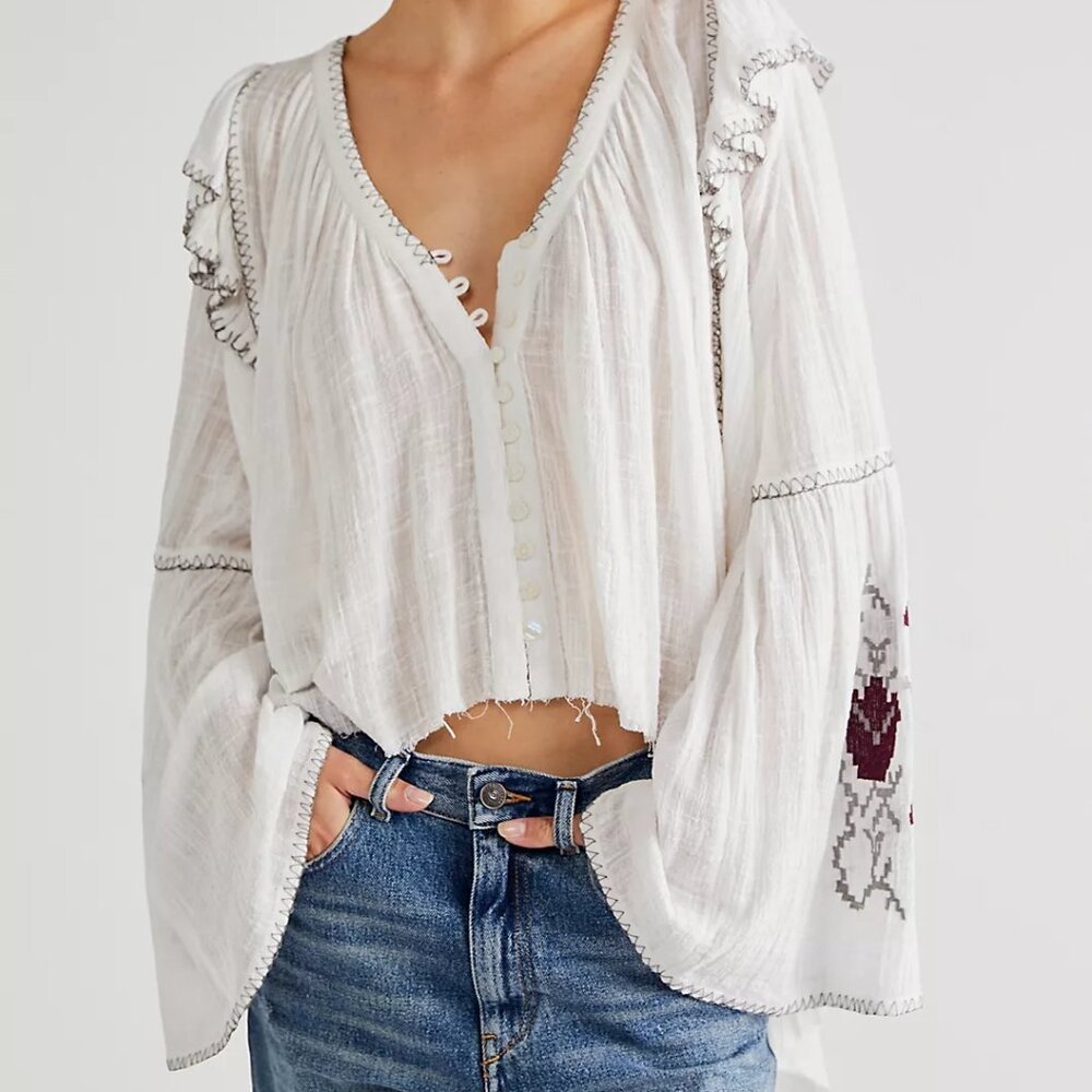Free People FP ONE bell sleeve blouse XS *NWT*